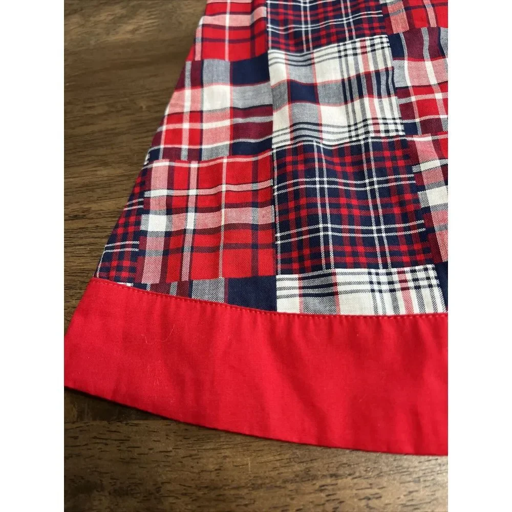 NEW Gymboree 0/3 M Red Blue‎ Plaid Sleeveless Dress NWOT